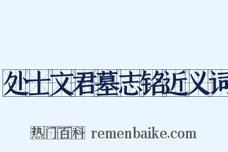 处士文君墓志铭近义词是什么意思的图片